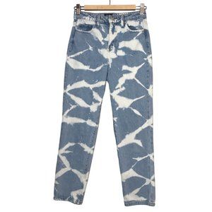 SIMPLE SOCIETY High Rise Mom Jeans Size 25 Bleached Tie Dye